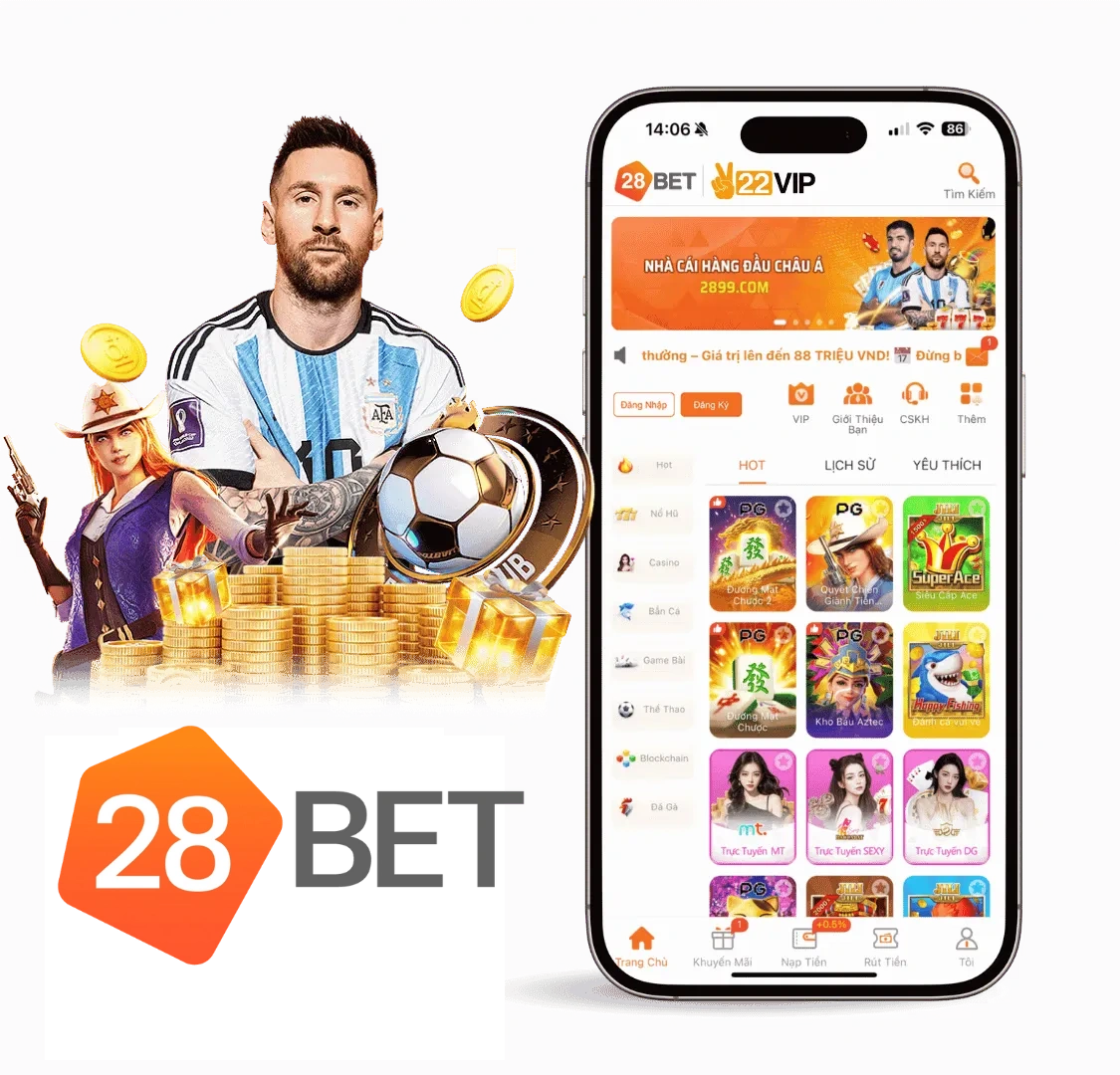 Ứng dụng 28Bet và nội dung bóng đá, bắn cá, xổ số trên nhiều thiết bị